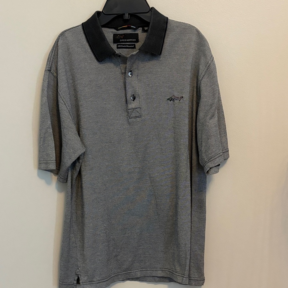 Greg Norman Collection Black and Gray Golf Shirt